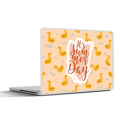 Produktbild von MuchoWow® Laptop Aufkleber Sticker Cover Sommer - Poolband - Gelb 30x22 cm - Laptop-Sticker