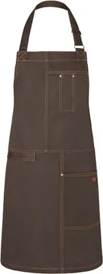 Zdjęcie produktu dla Karlowsky fartuch na śliniaczek URBAN CASUAL-STYLE 68 x 80 cm unisex zapięcie na nity bawełna można prać czekolada