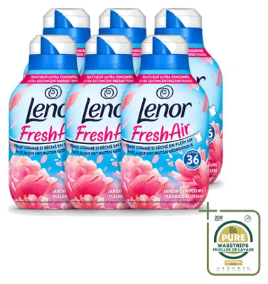 Produktbild von 6 x Lenor Fresh Air Weichspüler - Fleurige Bloesem - Florale Blüte - Vorratspackung - 6 Stücke