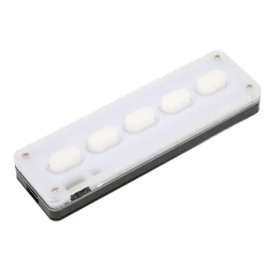 Obrázok produktu pre Programovateľná 5-tlačidlová klávesnica – káblová USB a bezdrôtová Bluetooth, mini silikónová, tichá, DIY herná klávesnica, biela