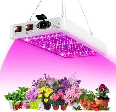 Produktbild von 312 LEDs LED Grow Light für Zimmerpflanzen LED Pflanzenlampe Grow Lampe Vollspektrum mit Veg und Bloom Dual Switch IP65 Wasserdichte Hängepflanzen-Wachstumslampen für Gemüse und Blumen Gewaechshaus Garten- & Gewächshaus-Zubehör