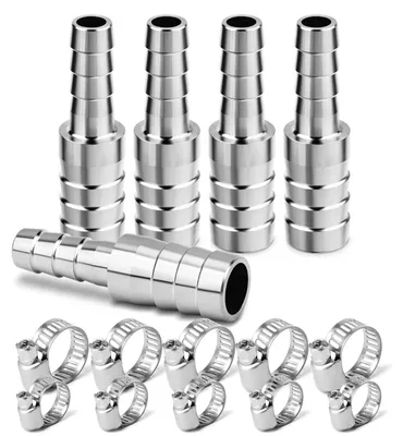 5x 304 Edelstahl-Schlauchverbinder 12mm auf 8mm, Reduzierstück