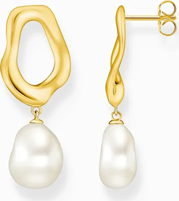 Image de Boucles d'oreilles avec perle Natural Beauty doré