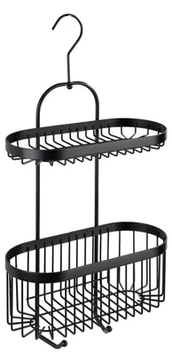 Immagine prodotto di Portasciampoo doccia portasapone doccia - 2 ripiani - Nero - 26,5 x 47 x 12,5 cm - Per bagno