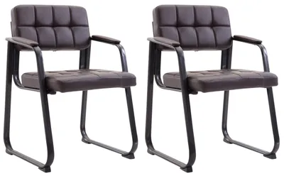 Produktbild von CLP 2er Set Besucherstühle Canada B Kunstleder mit Armlehne braun