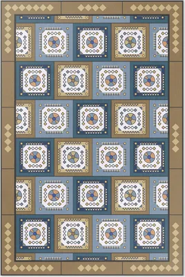 Produktbild von Geometrisches Würfelmuster im Retrostil – Vinylteppich – 60x90 cm – Indoor Teppich – Flur – Pflegeleicht – Modern