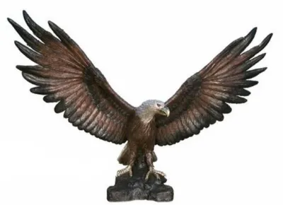 Produktbild von Casa Padrino Luxus XXL Bronze Deko Skulptur Adler auf Felsen 366 x 168 x H. 257 cm - Riesige Bronze Figur - Bronze Tierfigur - XXL Garten Skulptur - Luxus Garten Deko