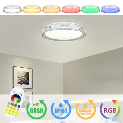 Produktbild von LZQ 60W LED stropní světlo stmívatelné, RGB stropní světlo se změnou barev s dálkovým ovládáním, akrylová lampa s hvězdnou oblohou s kamínky pro dětský pokoj, ložnici, obývací pokoj (bílá)