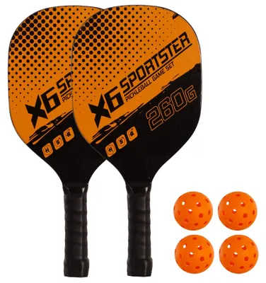 Immagine prodotto di Set Di 2 Racchette Da Pickleball In Legno Con 4 Palline Naranja ÚNICA