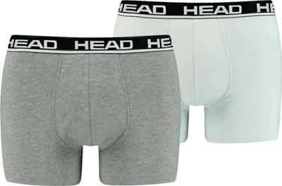 Produktbild von HEAD Herren Boxershort, 2er Pack - Basic, Baumwoll Stretch, einfarbig Grau L