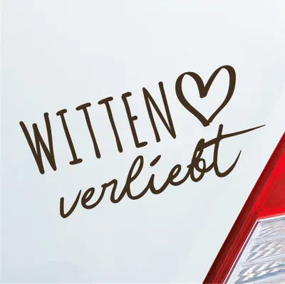 Produktbild von Auto Aufkleber Witten verliebt Herz Stadt Heimat Liebe Car 19x9 cm Braun Sticker Heckscheibenaufkleber