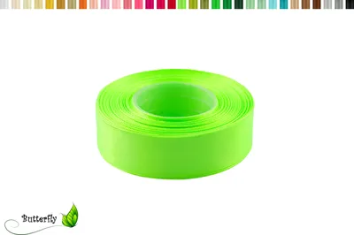 Produktbild von Satinband 25mm x 32m Rolle, Farbe:073 hell grün