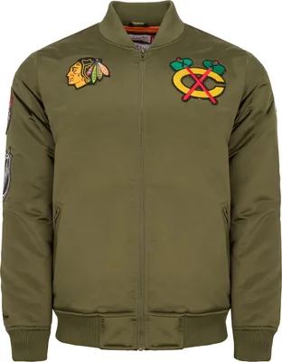 Produktbild von M&N Satin Bomber Jacke - PATCHES Chicago Blackhawks - S