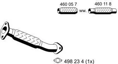 Produktbild von ERNST Abgasrohr Auspuffrohr für FORD FOCUS (DAW, DBW) Vorne 341516