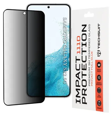 Obrázok produktu pre Techsuit 111D Privacy Full Glue ochranné sklo na Samsung Galaxy S22 5G / S23 – čierne