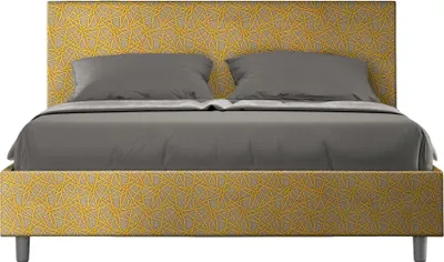 Produktbild von ITYHOME - Gepolstertes Bett ohne Lattenrost 160x210 mit Stoffbezug Era 06 Gelb Adele