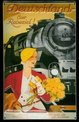 Produktbild von Blechschild Nostalgieschild Deutschland Euer Reiseziel Eisenbahn