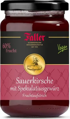 Produktbild von Genießen Sie die Schwarzwald-Tradition: Faller Sauerkirsch-Konfitüre mit Spekulatius