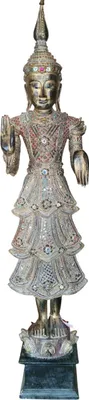 Zdjęcie produktu dla Fine Asianliving Shan Royal Stehender Thai Buddha Vollgold B55xT33xH193cm