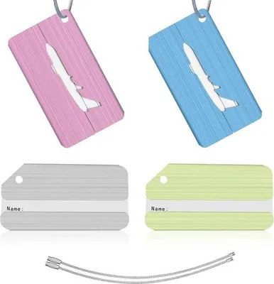 Produktbild von Reisetaschenhalter mit Anschriftschild - Einbaubelehrung - inkl. Namensschild - 2 Stück - Edelstahl - Elegant schwarz