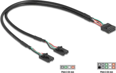 Zdjęcie produktu dla DeLOCK 84513, 0,3 m, USB 2.0 (4-pin), USB 2.0 (10-pin), 24/28, Żeńska, Prosty