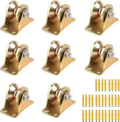 Obrázok produktu pre 8 ks kladkostrojov, kladky s drážkou do V so skrutkami, pre oceľové laná, nosnosť 100 kg