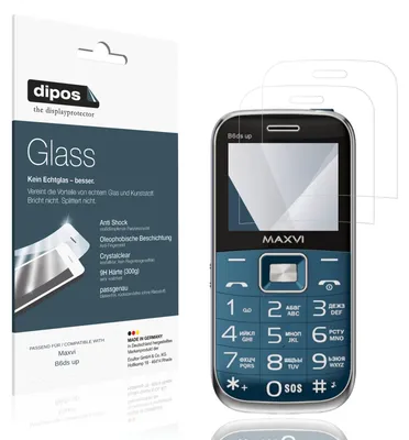 Produktbild von 2x Schutzfolie für Maxvi B6ds up - Anti-Shock 9H Folie dipos Glass Kunststoffglas