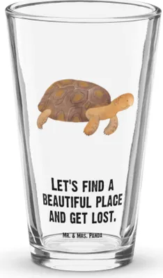 Produktbild von Mr. & Mrs. Panda Glas Schildkröte Marschieren - Transparent - Geschenk, Bierglas, Abenteuer, Meer, Lieblingsmensch, Schildkröten, Inspiration, Trinkglas, Tumbler