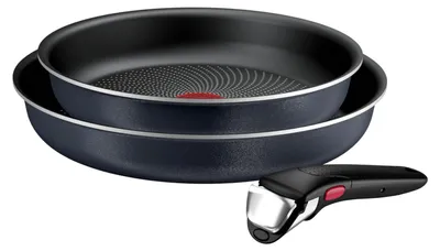 Produktbild von Tefal Ingenio Enjoy 3-teiliges Pfannenset abnehmbarer Griff, 24/28 cm, stapelbar