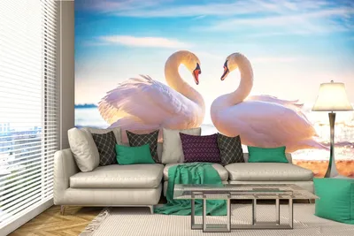 Produktbild von Vlies Fototapete SCHWANENLIEBE 375 x 250 cm (inkl. Kleister) - Vlies Tapete, Wandtapete, Wandbilder - Tapete für Wohnzimmer Schlafzimmer, Büro, Küche - Montagefertig