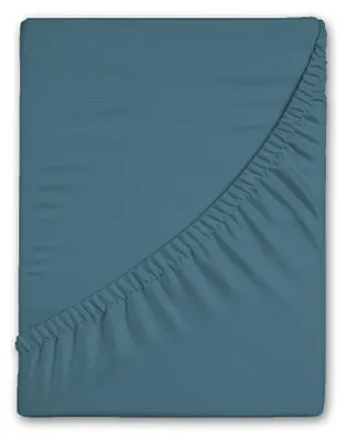 Productafbeelding van Good Morning Hoeslaken Katoen Renforcé 30cm Hoekhoogte - adria blue 160x200cm