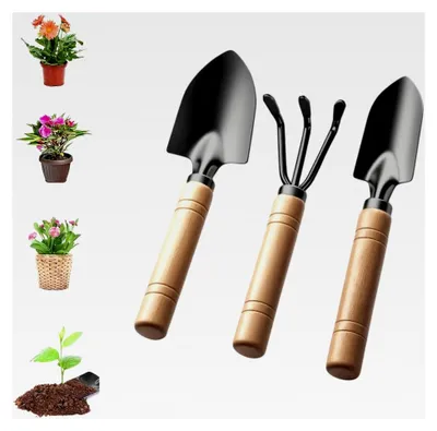 Produktbild von Gartenwerkzeug Set, 3-teiliges Mini Gartengeräte Set
