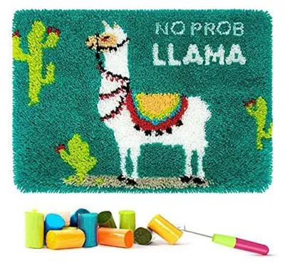 Produktbild von Knüpfhaken-Set für Teppiche & Kissen Llama 62 x 40 cm