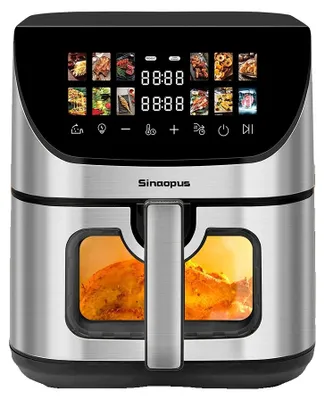 Obrázek produktu pro Fritovací trouba s horkým vzduchem, 1800 W, objem 8,5 litru, technologie cirkulace horkého vzduchu o 360°, dotykový LED displej, 12 programů vaření