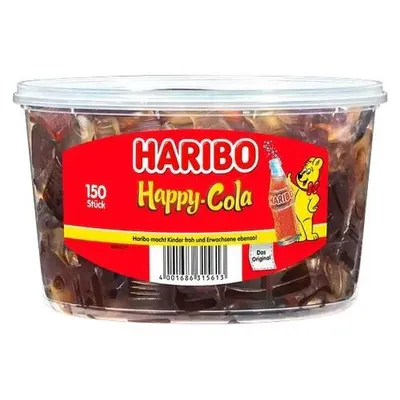 Produktbild von Haribo Happy Cola 150 Stück in der Dose