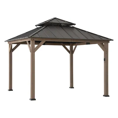 Produktbild von Zedernholz Gazebo KAPS mit Solar - 330cm x 330cm, anthrazit