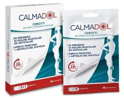 Immagine prodotto di Calmadol Cerotto Arnica E Artiglio Del Diavolo Per Dolori Articolari E Muscolari 6 Pezzi