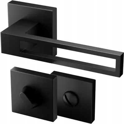 Produktbild von Gamar NO. 015 Türgriff-Set Schwarz matt mit WC-Rosetten