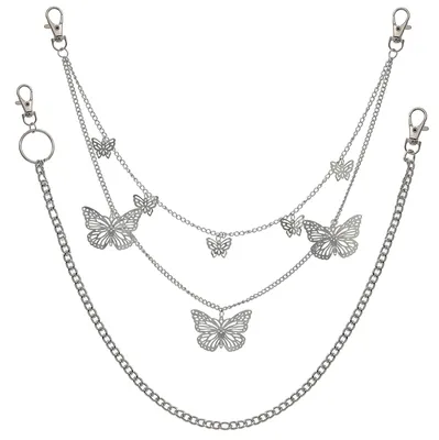 Produktbild von CCAIPU 2 Stück Kettengürtel Damen Silber, Kettengürtel Taillenkette Verstellbare