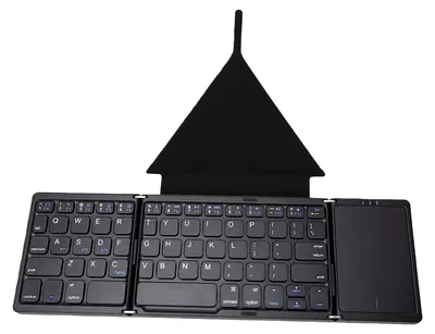 Zdjęcie produktu dla Składana klawiatura Bluetooth, przenośna klawiatura Bluetooth z touchpadem do telefonu i tabletu, kolor czarny