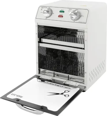 Zdjęcie produktu dla Sterylizator wysokotemperaturowy, komora dezynfekcyjna z 2 poziomami 8 L, 600 W z kablem sieciowym, 0-220 °C, prostokątny, biały