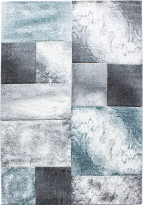 Produktbild von Villa Möbel Hawico Wohnzimmer-Teppich, Frisé-Teppich, Frisee, Kariert Design, Farbe:Blau, Grösse:240x340 cm