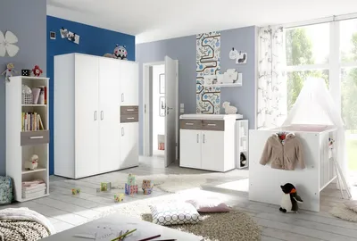 Produktbild von Babyzimmerset Sienna 7tlg weiß matt nelson eiche Applikationen EAN 4260498522750