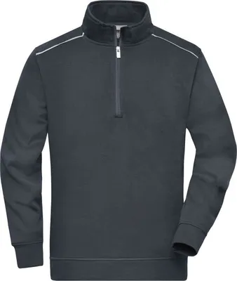 Produktbild von Workwear Half-Zip Sweat - SOLID - carbon, Gr. 6XL