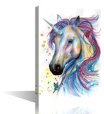 Zdjęcie produktu dla Obraz na płótnie z motywem jednorożca - 40x60 cm