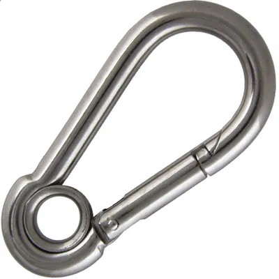 Produktbild von AG-BOX Karabinerhaken mit Kausche 4x40 Edelstahl A4, 10 Stück