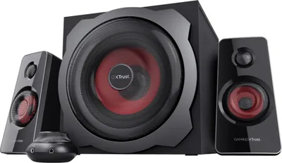 Produktbild von Trust 19023 GXT 38 Lautsprecher-Set, 2 Aktiv-Lautsprecher, 60 Watt RMS, Subwoofer, Kopfh?rer-Ausgang, Kabelfernbedienung