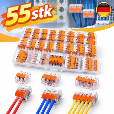 Produktbild von 55x Für Wago Klemmen WegeKlemme Hebel 221-412/221-413/221-415 Hebelklemmen Set!
