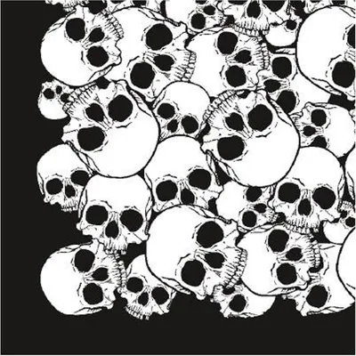 Produktbild von modAS Uni Vierecktuch ca. 70 x 70 cm bedruckt oder uni - Tuch als modisches Accessoires in Schwarz Skulls Totenkopf All-Over