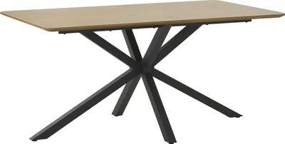 Produktbild von Esstisch >CESURA< in Eiche, schwarz, MDF Malamin, Metall - 160x75x90cm (BxHxT)